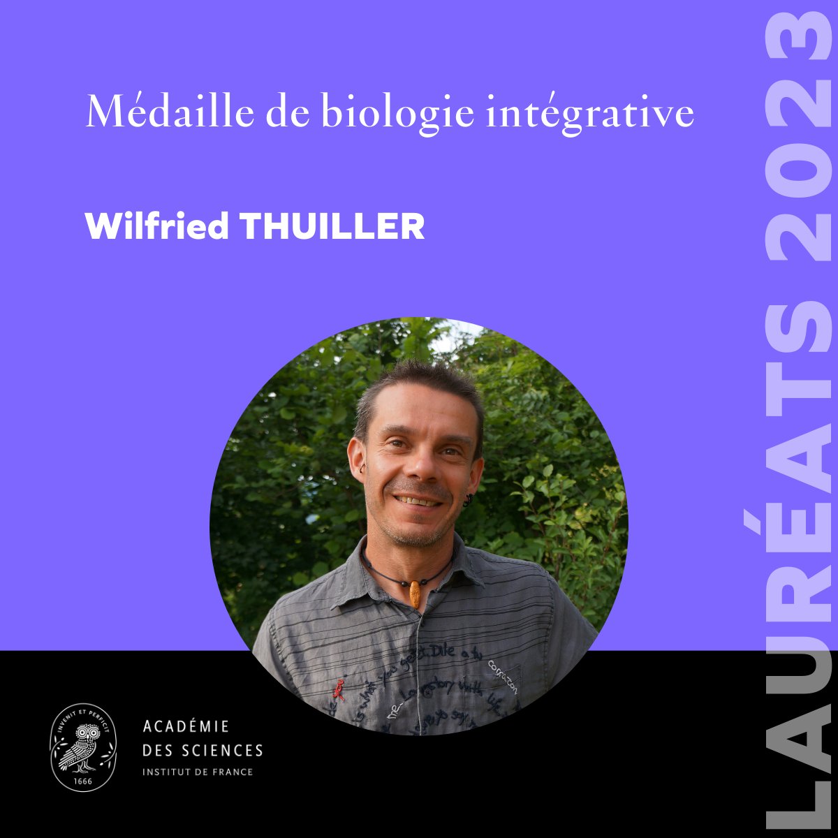 🥇 Découvrez les lauréats des #prixAcadSciences 2023 !

Wilfried THUILLER, Dir de recherche <a href="/CNRS/">CNRS 🌍</a> au laboratoire d’écologie alpine, lauréat de la Médaille de biologie intégrative

👉RDV le 21 nov. pour la cérémonie de réception de son prix.

ℹ️ academie-sciences.fr/fr/Laureats/la…