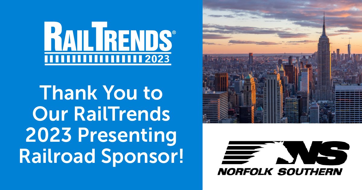 Thank You to our RailTrends 2023 Presenting Railroad Sponsor, Norfolk Southern (<a href="/nscorp/">Norfolk Southern</a>)

Available spots are in high demand, secure your spot today: buff.ly/44ONlnR

#railtrends2023 #executiveconference #conference #newyork #marriotthotel #freightrail