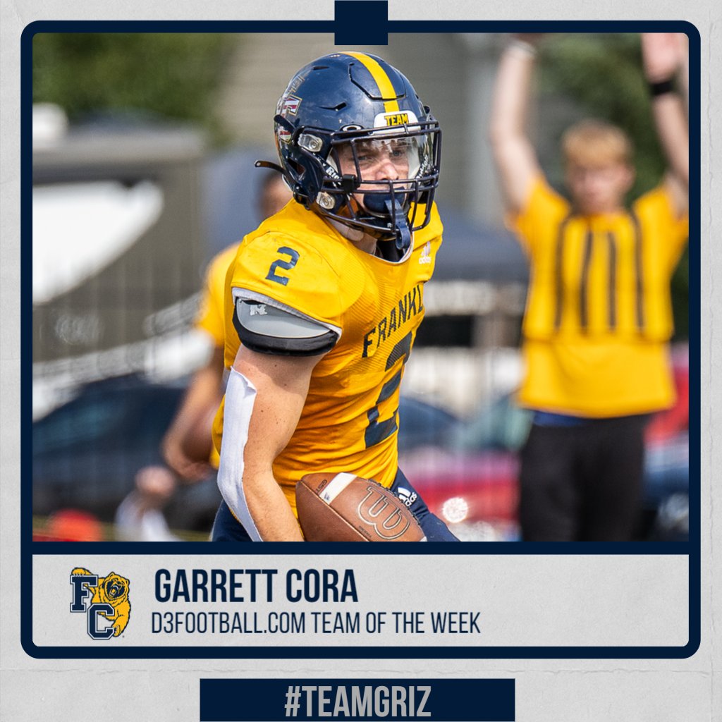 FCGrizAthletics's tweet photo. For the second time this year, @FCGrizFootball's Garrett Cora earned a spot on the https://t.co/fPnh8loTZQ Team of the Week after a personal best effort on the gridiron! #TeamGriz #GrizGrit https://t.co/d9LvbqnRgJ