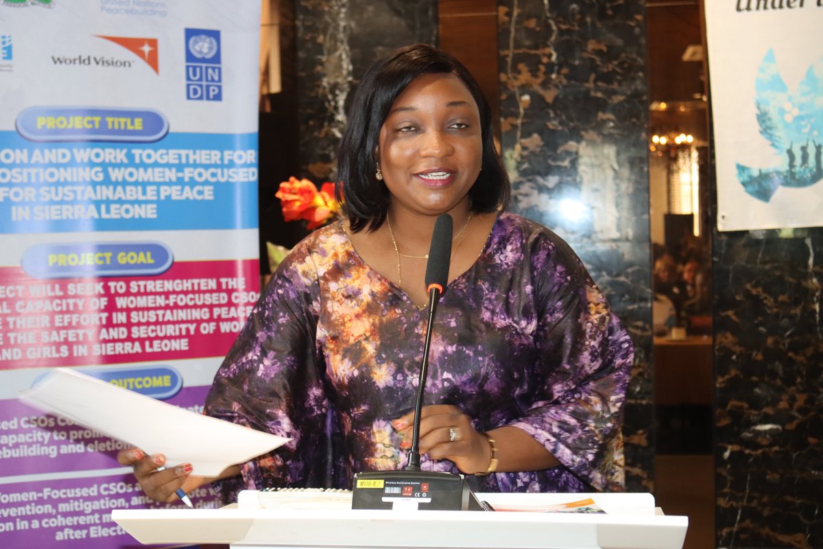 UNWOMEN_SL's tweet image. We are proud to partner with @UNDPSierraLeone @WVSierraLeone &amp;amp; #MOGCA  to host a 3-day conference of 120 women-focused CSOs in #Peacebuilding under the Localization &amp;amp; Working-Together for Peace Project, with @UNPeacebuilding support.
#SustainablePeaceInSL
#WPS
#WomenEmpowerment