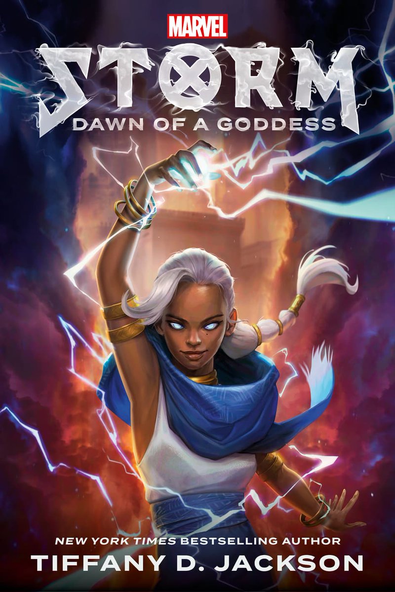 Marvel's tweet photo. A storm is brewing.🌩️ Get your first look at the cover of @penguinrandom’s (@GetUnderlined’s) upcoming YA novel ‘Storm: Dawn of a Goddess’ by @WriteinBK! Pre-order your copy now: https://t.co/vn3qt5OUeZ https://t.co/usu2VIJCcR