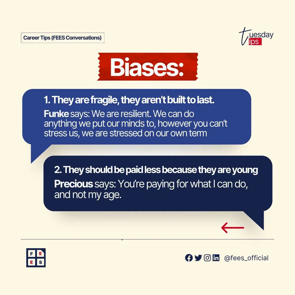 fees_official's tweet photo. #Feesconversation

@preciousbabs_ and Funke Ademola-Aliu shared some interesting rebuttals against some of the biases against Gen Z professionals at the last FEES Conversation.

Share your thoughts with us in the comments😃

#FEES #feesconversations #Genzprofessionals https://t.co/0JkarERE3c