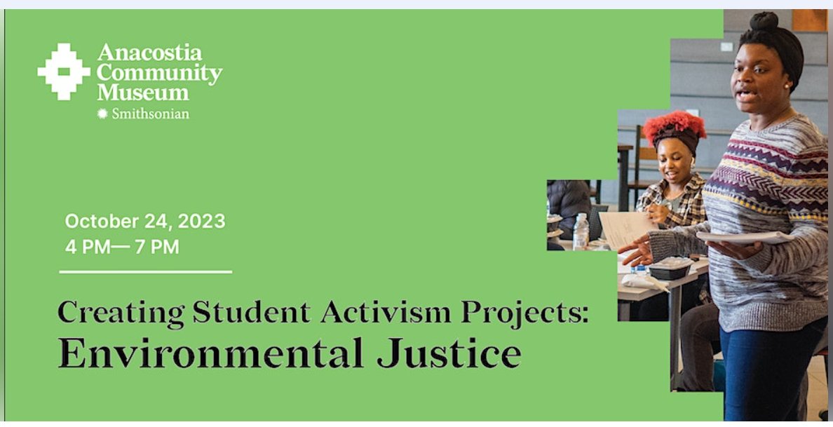 Christopher Williams Ph.D. (@drchrisstem) on Twitter photo Teacher Workshop: Creating Student Activism Projects at <a href="/SmithsonianACM/">Smithsonian's Anacostia Community Museum</a>. Help students find their place in the environmental justice movement and create meaningful projects that have the potential to affect real change.
Tuesday, October 24 · 4 - 7pm EDT
eventbrite.com/e/teacher-work… Teacher Workshop: Creating Student Activism Projects at <a href="/SmithsonianACM/">Smithsonian's Anacostia Community Museum</a>. Help students find their place in the environmental justice movement and create meaningful projects that have the potential to affect real change.
Tuesday, October 24 · 4 - 7pm EDT
eventbrite.com/e/teacher-work…