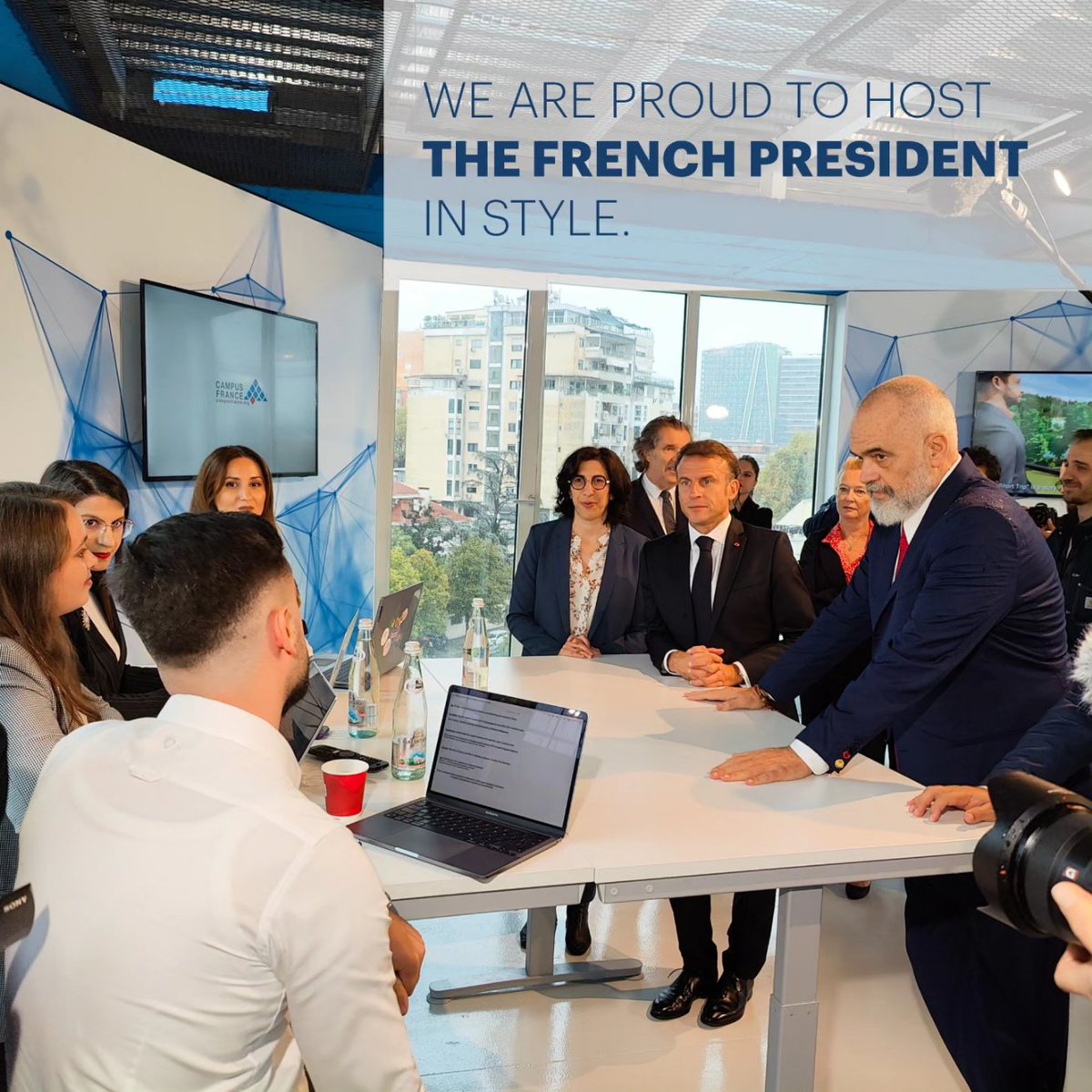 From #creative concept to realization: Welcome to 🇫🇷 'KubFrance Tirana' 🇦🇱 where we are proud to host the French President in style. Explore the elegance, creativity, and diplomatic charm that make this cube and event unforgettable.