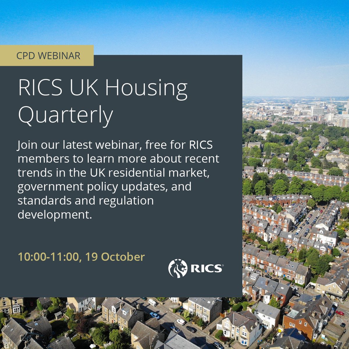 The next edition of the popular RICS UK Housing Quarterly webinar is this Thursday. In the session this week, we will explore the latest consumer trends in housing satisfaction, financing and purchase expectations. Register now: rics.org/training-event…