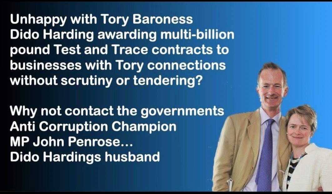 TEST and TRACE The money the Tories spaffed on Test and Trace would have paid for a 15% pay rise for every NHS worker from now until 2058. They took that money and gave it to their pals. Let that sink in.