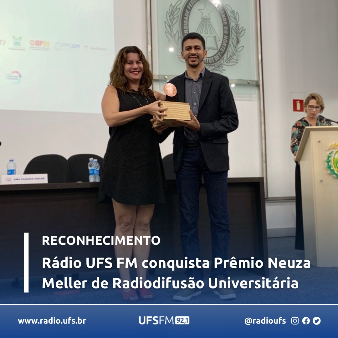 radioufs's tweet photo. Rádio UFS conquista Prêmio Neuza Meller de Radiodifusão Universitária. Confira mais detalhes no link abaixo. 📲 https://t.co/PMJWW8aGwX