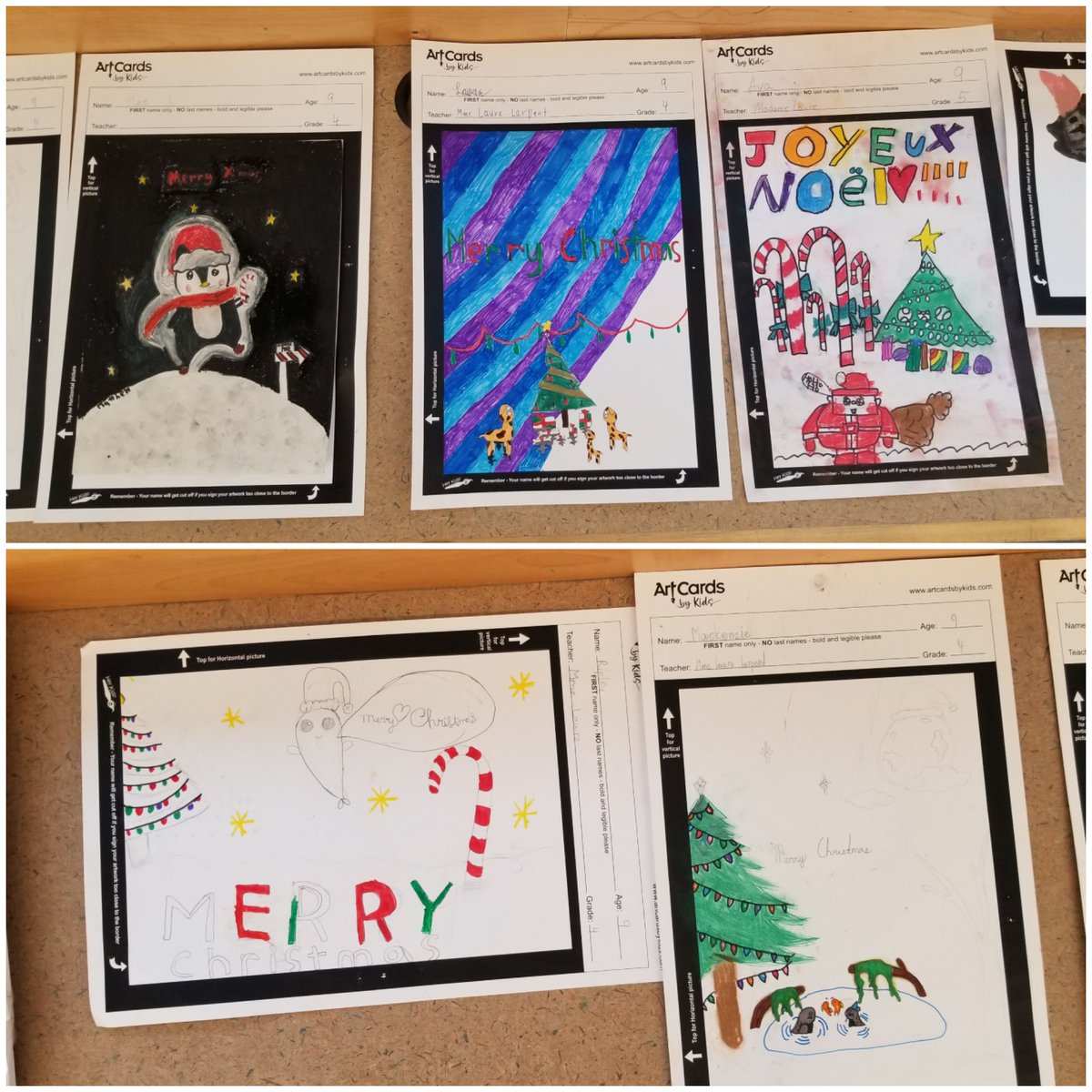 These beautiful (almost finished) art pieces will soon become holiday season cards thanks to <a href="/ArtCardsbyKids/">Art Cards by Kids</a> 😊 <a href="/Trafnews/">Trafalgar Elementary</a> <a href="/VSB39/">Vancouver School Board</a>