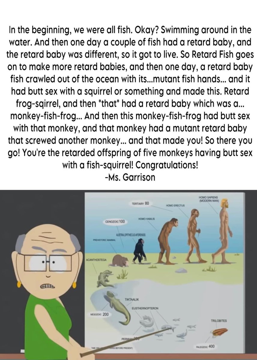 NothingSirius's tweet photo. #Darwinian #Evolutards 🤡🤡🤡 and their #BigBang #BigBangTheory…
🤣🤣🤣
#Evolution: #MsGarrison https://t.co/6bDJD5nl8x