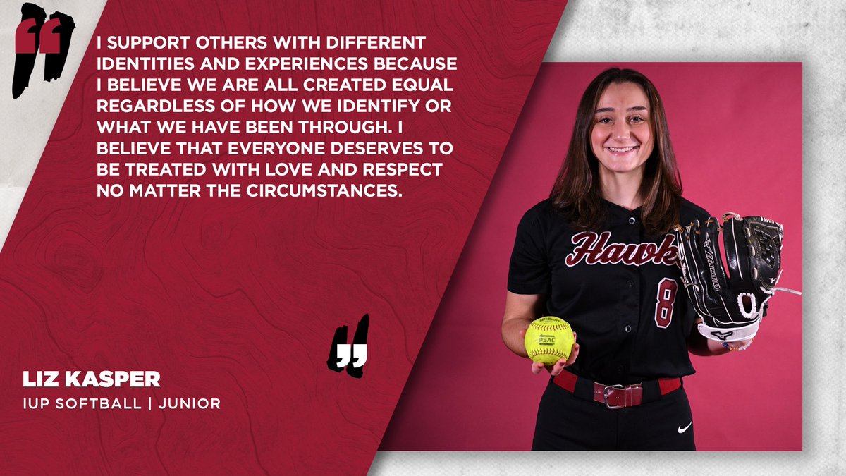 IUPsoftball's tweet photo. Members of the IUP softball program express why it’s important to support others from different backgrounds and experiences. 

#NCAAInclusion https://t.co/wzy3SjFpY7