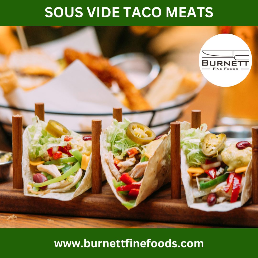 BurnettFineFood's tweet photo. Get ready to elevate your taco game with these succulent sous vide meats! 
🥩 Beef, 🐖 Pork, and 🐔 Chicken - a trifecta of flavor waiting to be wrapped in tortillas! 

Mix and match or go for the ultimate taco trio! 🎉 https://t.co/MtlXkk66gH

What's your go-to taco filling? https://t.co/bst6So7sD5