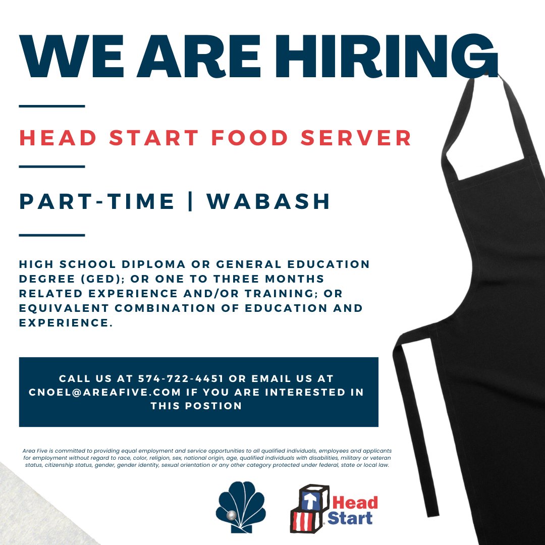 AreaFiveAgency's tweet photo. If you are interested in this position, please call us at 574-722-4451 extension 1227 or go to https://t.co/h2CvRlioV3 to complete a job application. https://t.co/NDiEF8spWy