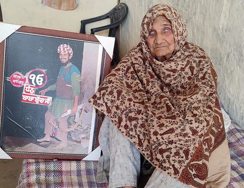 In pursuit of her son, Shaheed Bhai Hardeep Singh Deepa, Indian police poured hot candle wax into Mata Ji’s eyes. Till her last days, with blinded eyes, she remembered &amp; cherished him

These are the untold stories of Indian atrocities

#Khalistan 
#FreePanjab