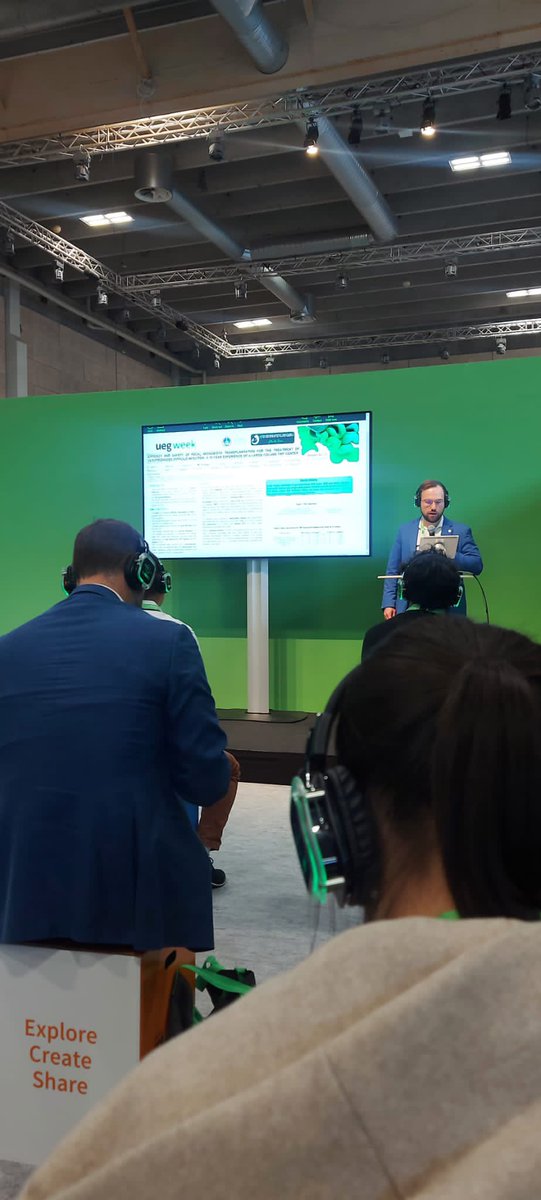 #UEGWeek #UEGWeek2023 @marcellofiorani has presented our results of #FMT in a large cohort of patients with severe CDI. Sequential is better! #microbiomeclinicians