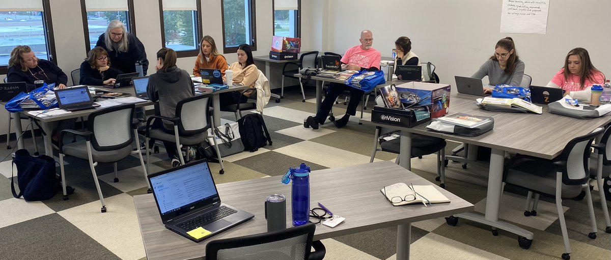 Collaboration in full affect today as  the Middle School Math Adoption Team is back in action creating unit plans for their pilot programs.