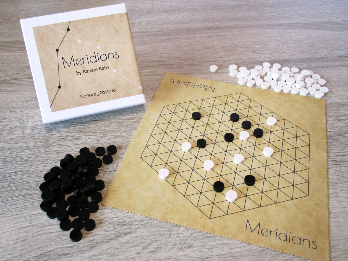 Kanare_Abstract's tweet photo. Meridians added to our website!  Now you can purchase it using the cart.  
https://t.co/YobKI26RLT 
Wooden editions are now available for order for the second production run. Custom orders are available only during this period. 
#boardgame #boardgames #tabletopgames #newboardgame https://t.co/hkjlwjJ6Ve
