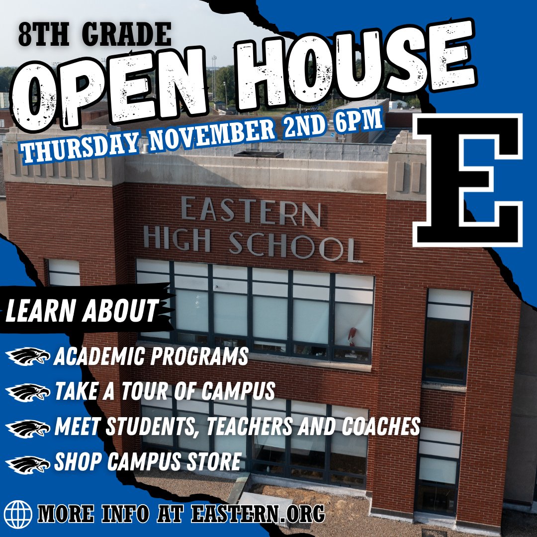 Calling all future eagles. All sports will be represented. Great oppurtunity to learn more about Eastern High School. #FlyEastern