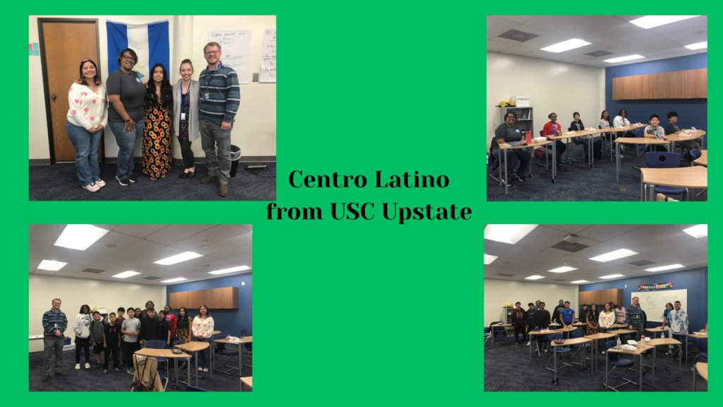 USC Upstate students shared their experiences, challenges, and opportunities of being bilingual. They encouraged our students to pursue higher education and to embrace heritage, culture, and language as a tool of power that will open doors of opportunity for them.