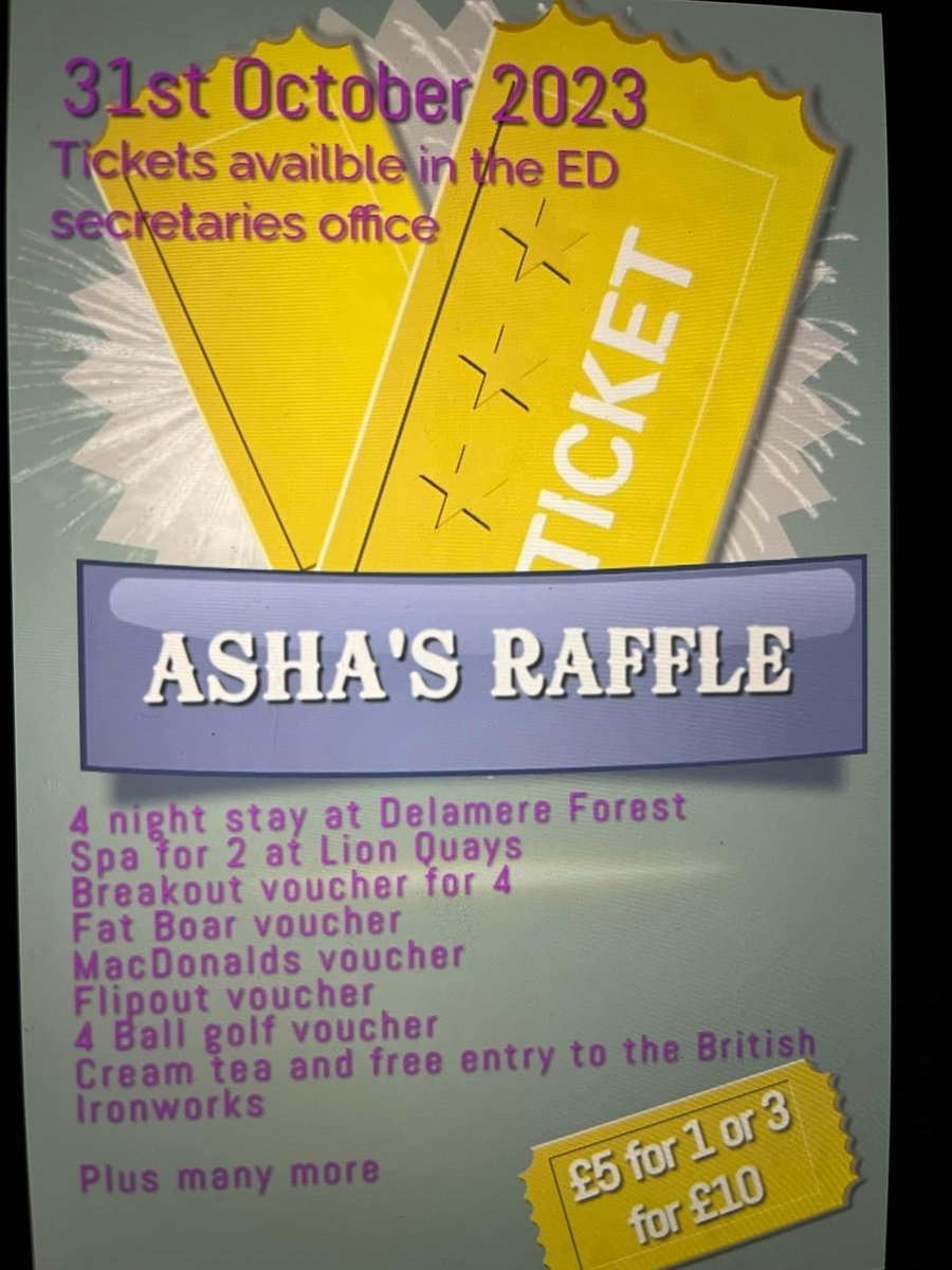 Please share. Contact ED secretaries at Wrexham Maelor Hospital for tickets. Many more prizes to be won. 

<a href="/RMcElhenney/">Rob Mac</a> 
<a href="/VancityReynolds/">Ryan Reynolds</a> <a href="/Wrexham_AFC/">Wrexham AFC</a>