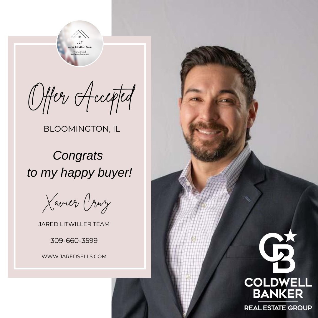 🎊 𝙊𝙛𝙛𝙚𝙧 𝘼𝘾𝘾𝙀𝙋𝙏𝙀𝘿! Congratulations to Xavier's buyer on their accepted offer in 𝘽𝙡𝙤𝙤𝙢𝙞𝙣𝙜𝙩𝙤𝙣, 𝙄𝙇!  

Xavier Cruz  309.660.3599
Jared Litwiller Team | Coldwell Banker Real Estate Group

#RealEstate #Illinois #blono #bloomingtonnormal #bloomingtonillinois