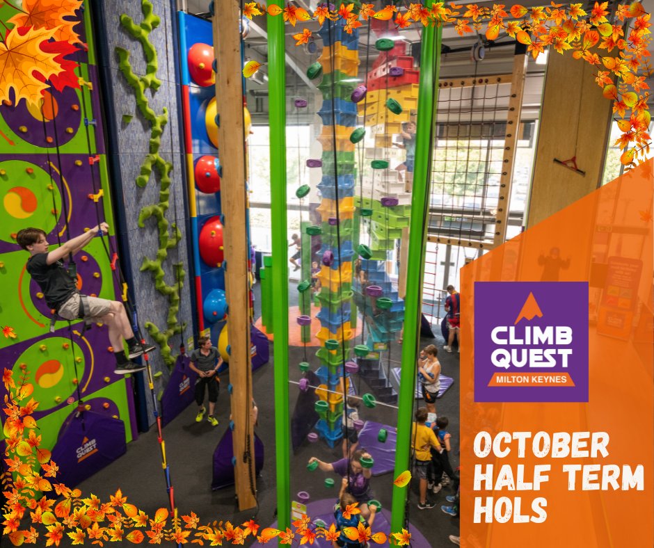 DestinationMK's tweet photo. Head over to @climbquestmk for some action-packed indoor climbing this #halfterm. And if you fancy doing something spoooooky, join one of their Fright Night sessions, from 4.30pm on Friday 27th October! 👻 #miltonkeynes

Find out more: https://t.co/FChP8zvDGe https://t.co/6pCuAHe265