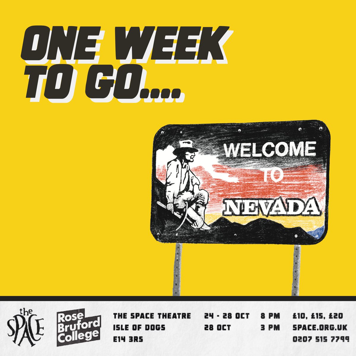 ONE WEEK TILL OPENING 📽️❗️

‘Now Entering Ely, Nevada’ opens at The Space Theatre NEXT TUESDAY 

A MULTI-SENSORY IMMERSIVE EXPERIENCE….

When we say immersive, we mean immersive.

BOOK - space.org.uk/event/now-ente…

24th-28th October, 8pm / 3pm (28th) | The Space, Isle of Dogs

📽️🌵