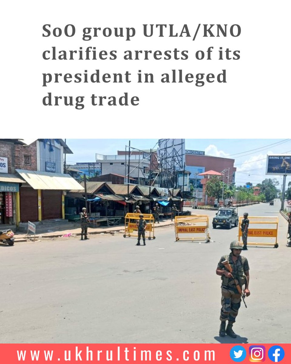 #Manipur: Calling the action of the AR a "wrongful arrest," United Tribal Liberation Army from its tactical office in #Assam, clarified that Lemtingsei Singson was "not at all involved in drugs related business, instead he was the pioneer in fighting against drug menace in the