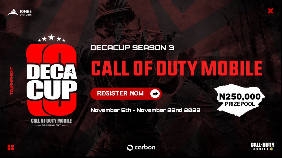 VanityGCodm's tweet photo. We are honoured to be invited to the 3rd season of Deca Cup hosted by (@10N8EPLAY).
The Management and Team at Defiance promises to do our best throughout the Deca Cup , We will surely give all our fans at home a good show.
ππ₯
#DefianceWIN #CoDMobile https://t.co/YohCcwgQua