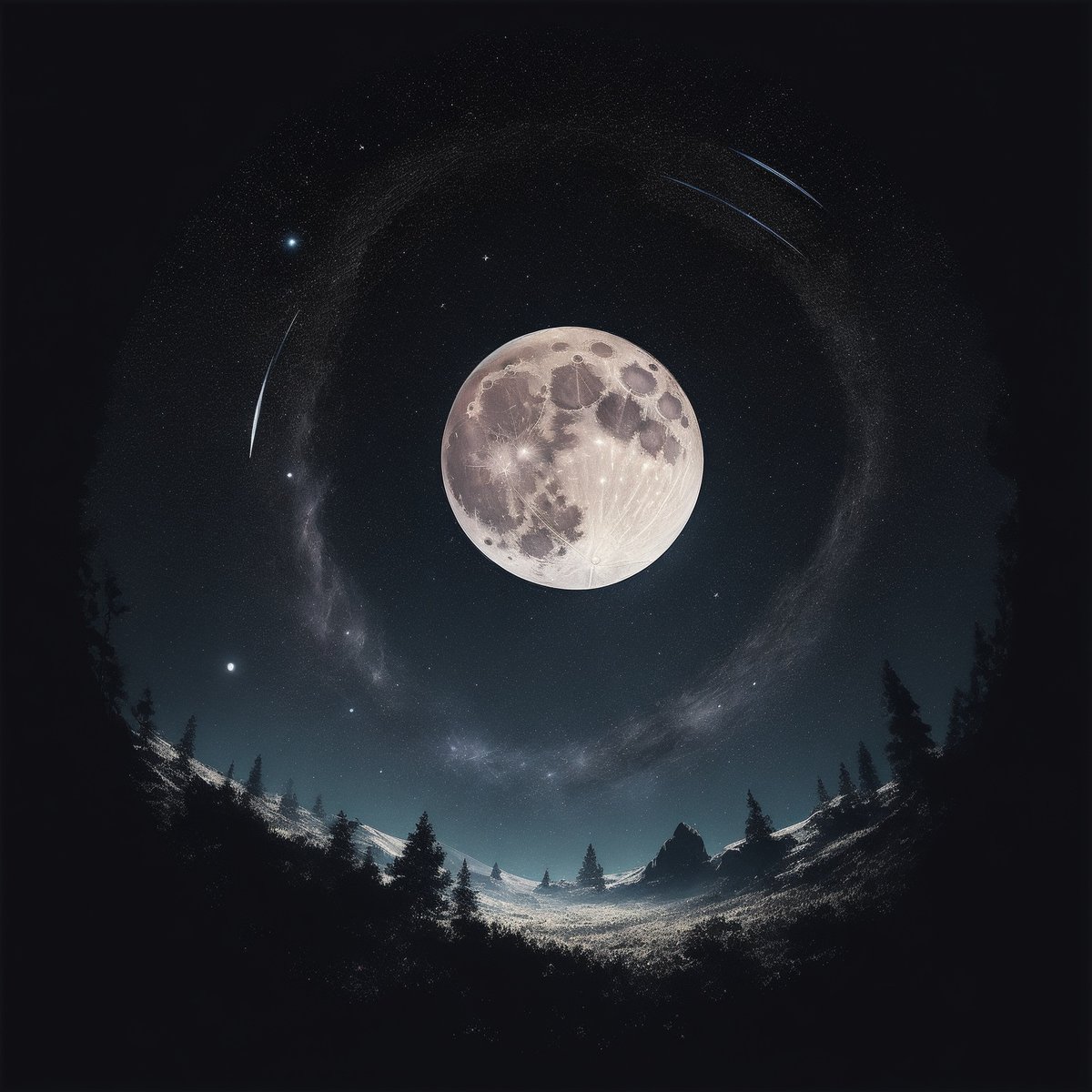 (5/5)
Prompt: masterpiece, perfect full moon, visable stars, falling stars, night time, vector style, t-shirt design, 8k, high details. #AIArtworks  #aiart #AIArtCommuity  #AiArtSociety  #AIcommunity #leonardoai  #fullmoon  #Nightsky  #nightlife  <a href="/LeonardoAi_/">Leonardo.Ai</a>