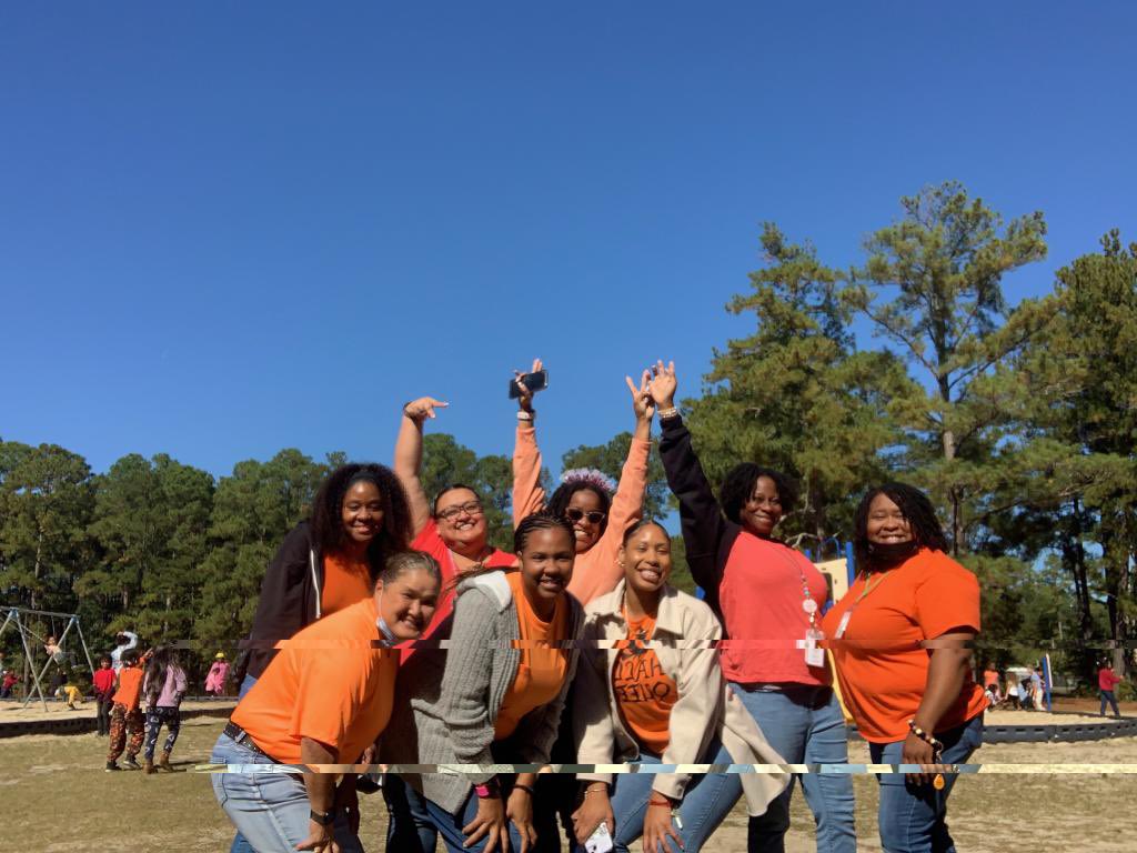 First grade wearing our orange for bully prevention! #everyjourneyhasagreatstory@Scurlockbears