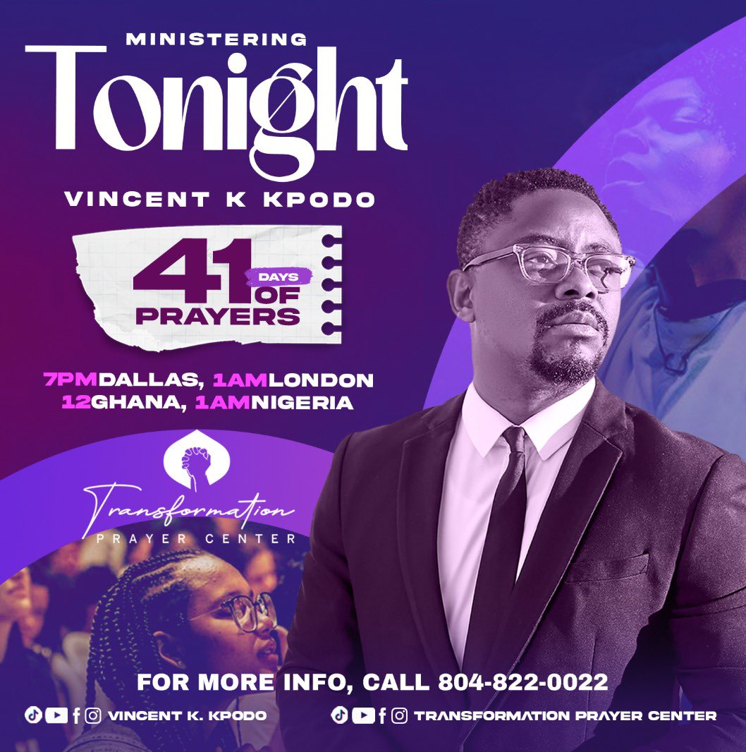 vincentkpodo's tweet photo. Guess who is ministering tonight⁉️
We are excited about tonight 🔥
Make time to be at the Transformation Prayer Center— 3068 Forest Lane, Dallas TX
WE ARE READY FOR AN OUTPOURING OF THE SPIRIT OF GOD 🙌🙌🙌🙌
#transformationprayercenter
#vincentkpodo
#41Daysofprayer https://t.co/CiIpwb80HE