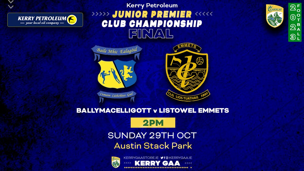 Kerry_Official's tweet photo. 🏐 2023 Kerry Petroleum Junior Premier Club Football Championship Final.

https://t.co/a9XKieVRtX

#KerryPetroleum https://t.co/X8HRUq7Ljy