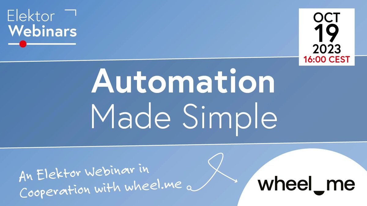 Webinar "automation Made Simple"
Oct 19 at 16:00 (CEST)
Join our Webinar and explore how automation using wheel_me ’s AMRs, is indeed a catalyst for streamlining processes across diverse industries. 
ow.ly/Wrxk50PWY5v
#wheelme #automation