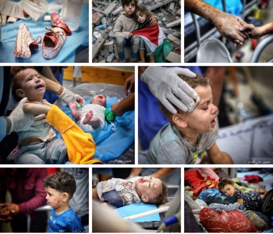 Spo0ortia's tweet photo. @Lowkey0nline "منذ يوم 7 أكتوبر قامت إسرائيل بقتل 1,200 طفل فلسطيني بغزة حتي اليوم 17 أكتوبر .."

Since October 7, “the Israeli have slaughtered 1,200 Palestinian children in Gaza until today, October 17” https://t.co/PYbOk2MYtx