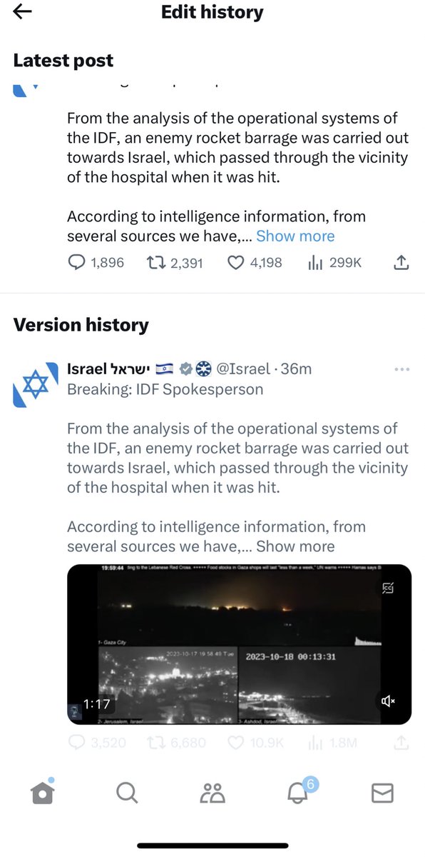 ECSaharaui__'s tweet photo. 🔴 ÚLTIMA HORA 

 Confusión en el gobierno israelí y sus medios de propaganda. Primero reconocen el ataque y se justifican con que en el hospital se encontraban terroristas. Más tarde culpan a Hamás del ataque y publican un vídeo, se descubre que es un vídeo del 2022 y borran el vídeo.

Israel borró el vídeo que había utilizado para acusar a Hamás del bombardeo del hospital después de que se descubriera que las imágenes que habían utilizado eran del 2022.