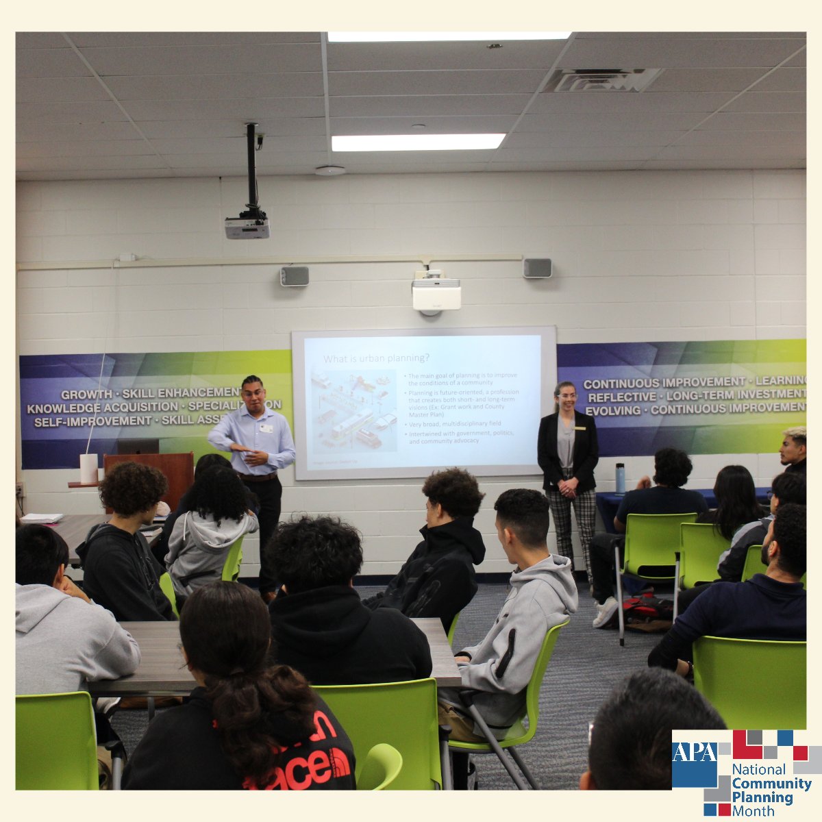HudCoPlanning's tweet photo. Our Planning Team loved speaking to students at Union City High School today! We share our work and what is involved in the planning profession. We got a lot of great questions &amp; feedback from the students and think there could be some future planners in the crowd #planningmonth https://t.co/IyuPMN4azU