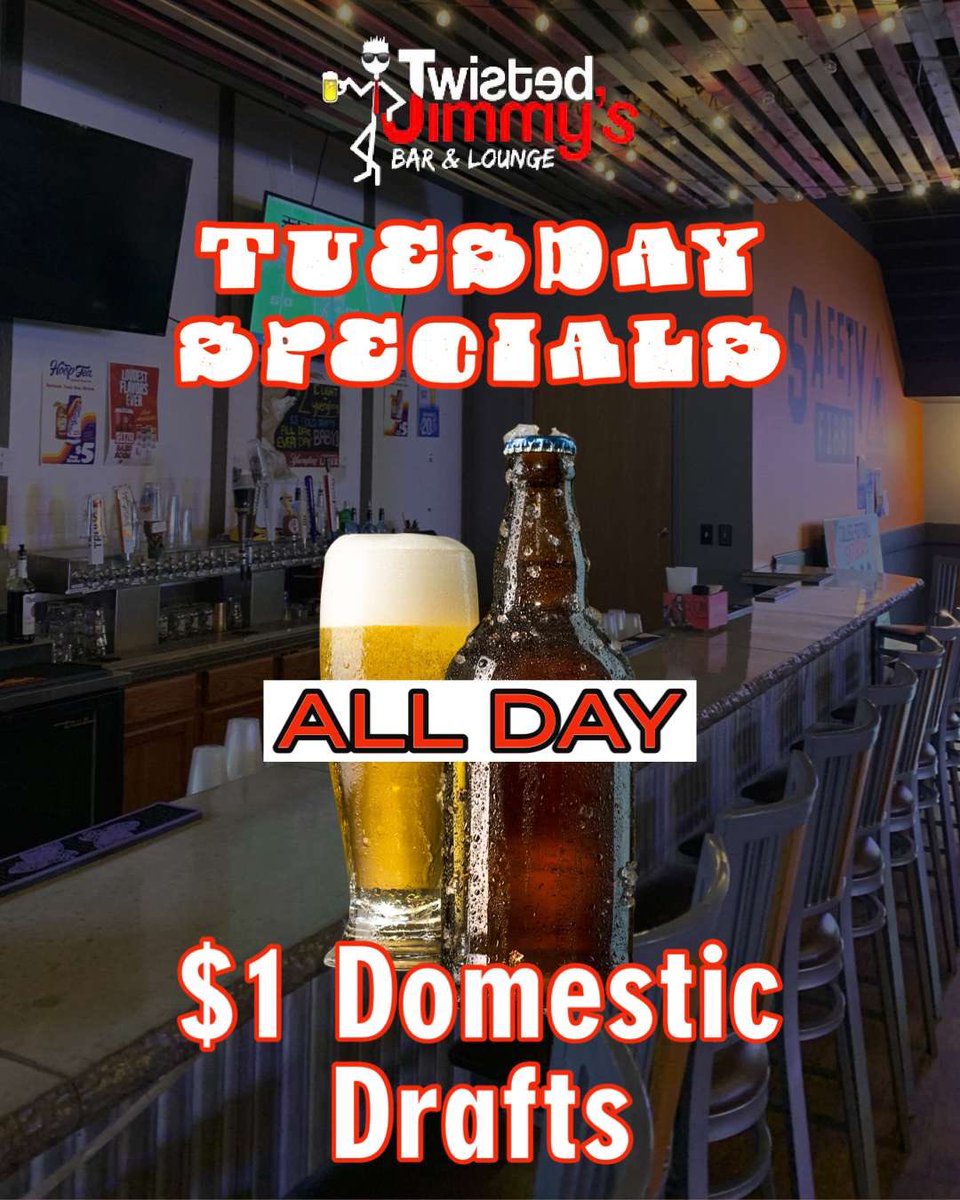 TwistedJimmyBar's tweet photo. Tuesday October 17th!! Come out and enjoy some drinks with us! https://t.co/CqUQez3c5H