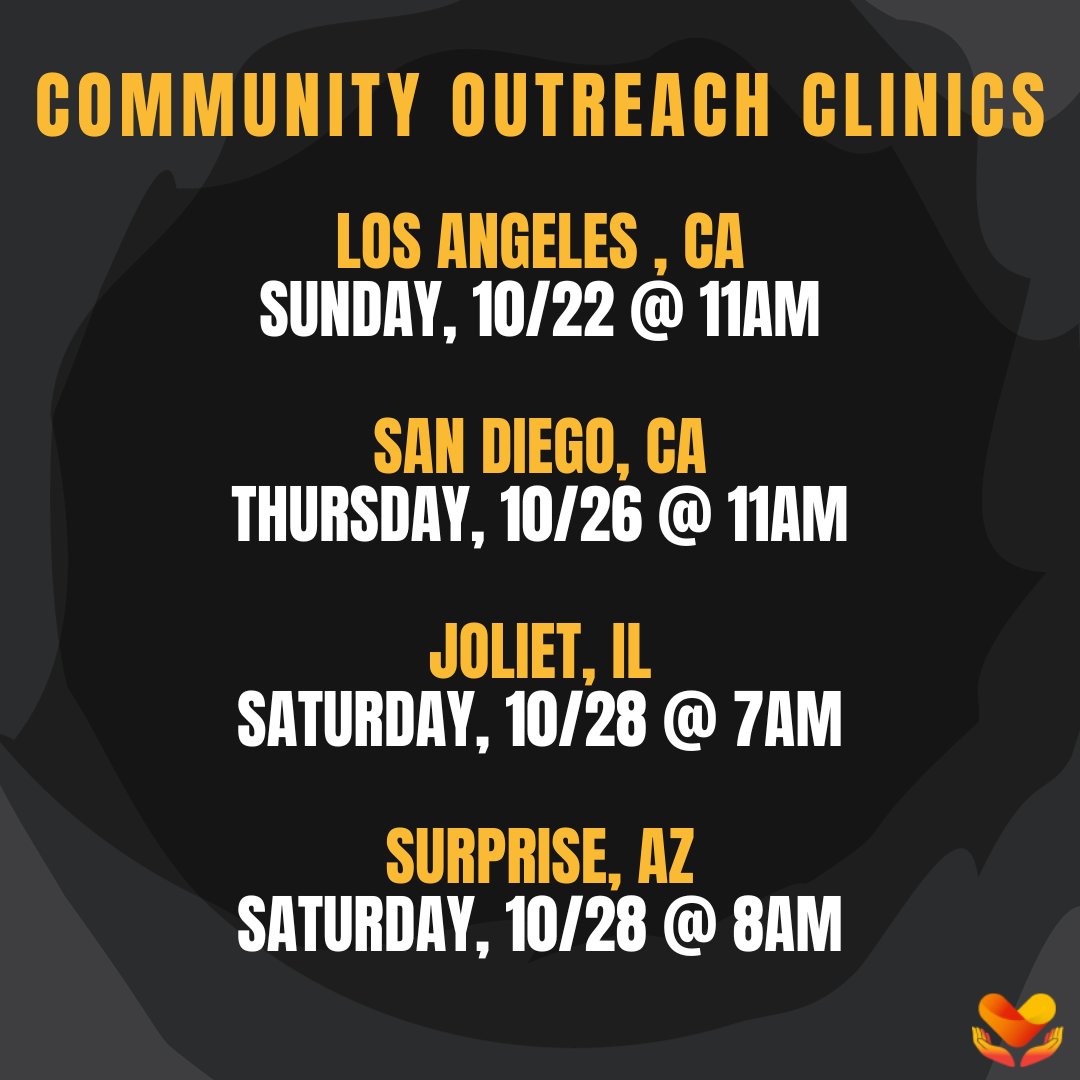 Calling All Change-Makers! Volunteers Needed 🌟

🍁 Upcoming October Clinics:
Los Angeles: CA 10/22 @ 11AM
San Diego: CA 10/26 @ 11AM
Joliet, IL: 10/28 @ 7AM
Surprise, AZ: 10/28 @ 8AM

👉 🔗 Click the link to volunteer: vituitycares.org/contact-us/

#VituityCares