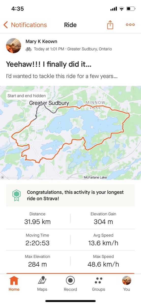 Looking for a way to get outside on this gorgeous afternoon? Might I suggest a tour around #RamseyLake by #bike? I did a beautiful 30 km ride today thru #GreaterSudbury; lots of leaves just past #PeakLeaf (but still tons of yellow) and some gorgeous reflections. 10/10 recommend