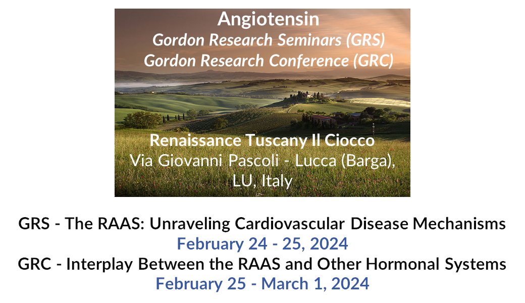 ~ Please Share ~ Register now for the Gordon Research Seminars and Conference on ANTIOTENSIN. Experience an amazing scientific program, as well as mentorship sessions. For more information, visit: grc.org/angiotensin-gr… grc.org/angiotensin-co…