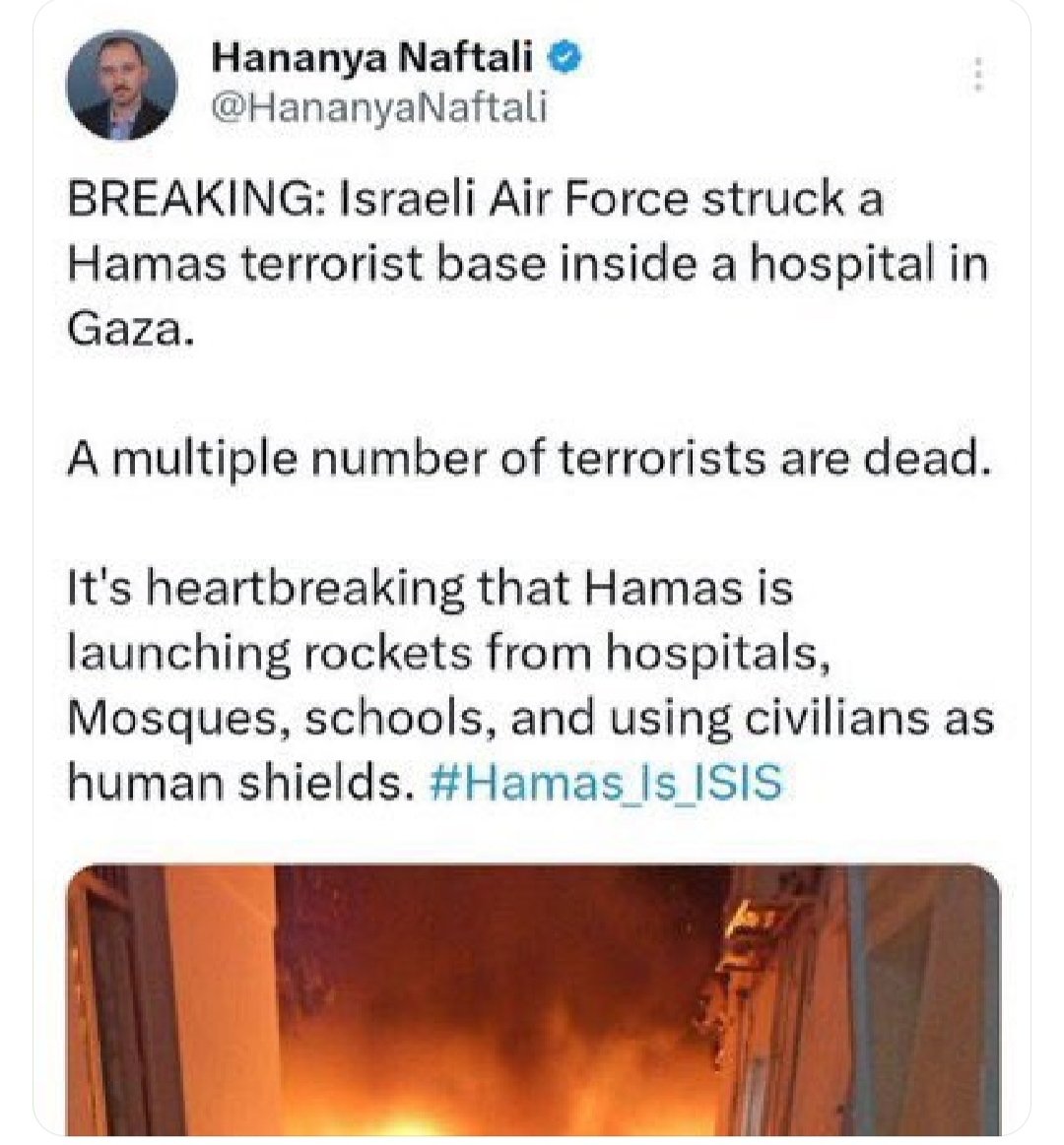 EsmaelNourUkba5's tweet photo. Hey #netenyahu Why did the Israeli Digital Spokesperson YOU appointed last week ADMIT that the IDF bombed the hospital in this now DELETED post?

So you were caught, murderer Netanyahu..

#Palestine #Gaza #childmurdernetenyahu #WarCrimes #guiltyofhumanity https://t.co/yLlqp2jpoM
