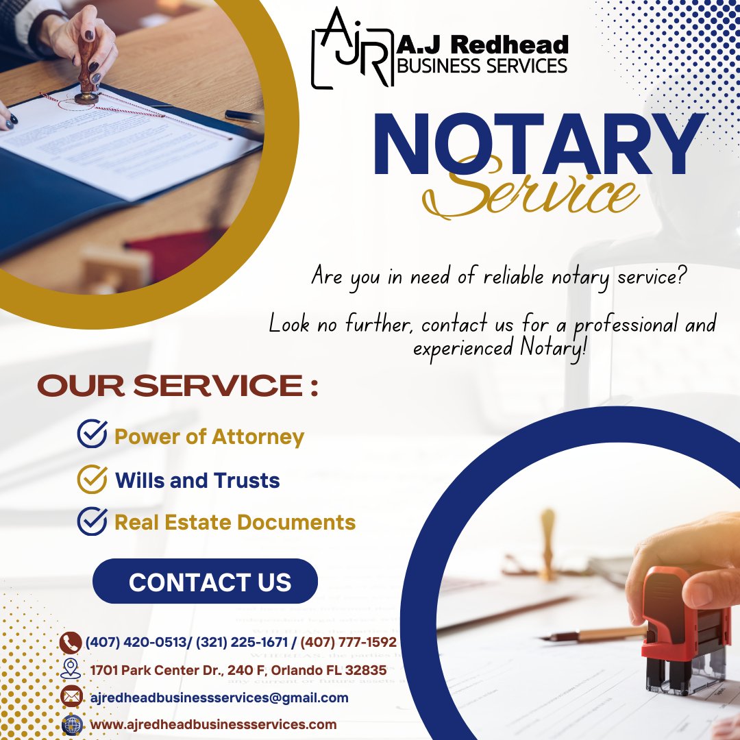 AnthonyRedhead1's tweet photo. Are you in need of reliable notary service? Look no further, contact us for a professional and experienced Notary!
#notaryservices                #willandtrust
#powerofattorney            #realestatedocuments https://t.co/89QW6KkRyW