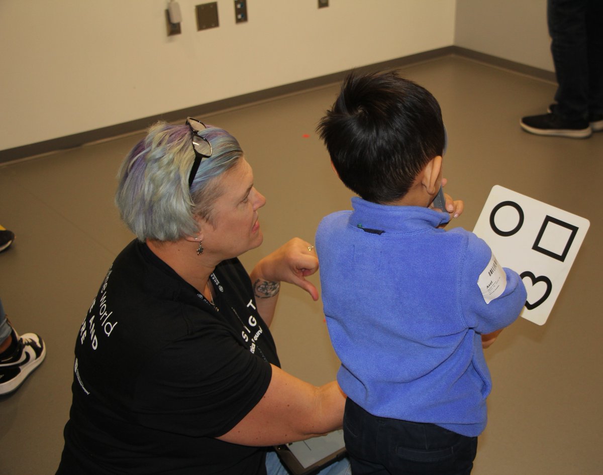 KCU Score 1 for Health and OneSight continued their long-time partnership with a week-long clinic to provide free eye exams and glasses to children from over 100 schools across the metropolitan area. #Score1forHealth @OneSightOrg