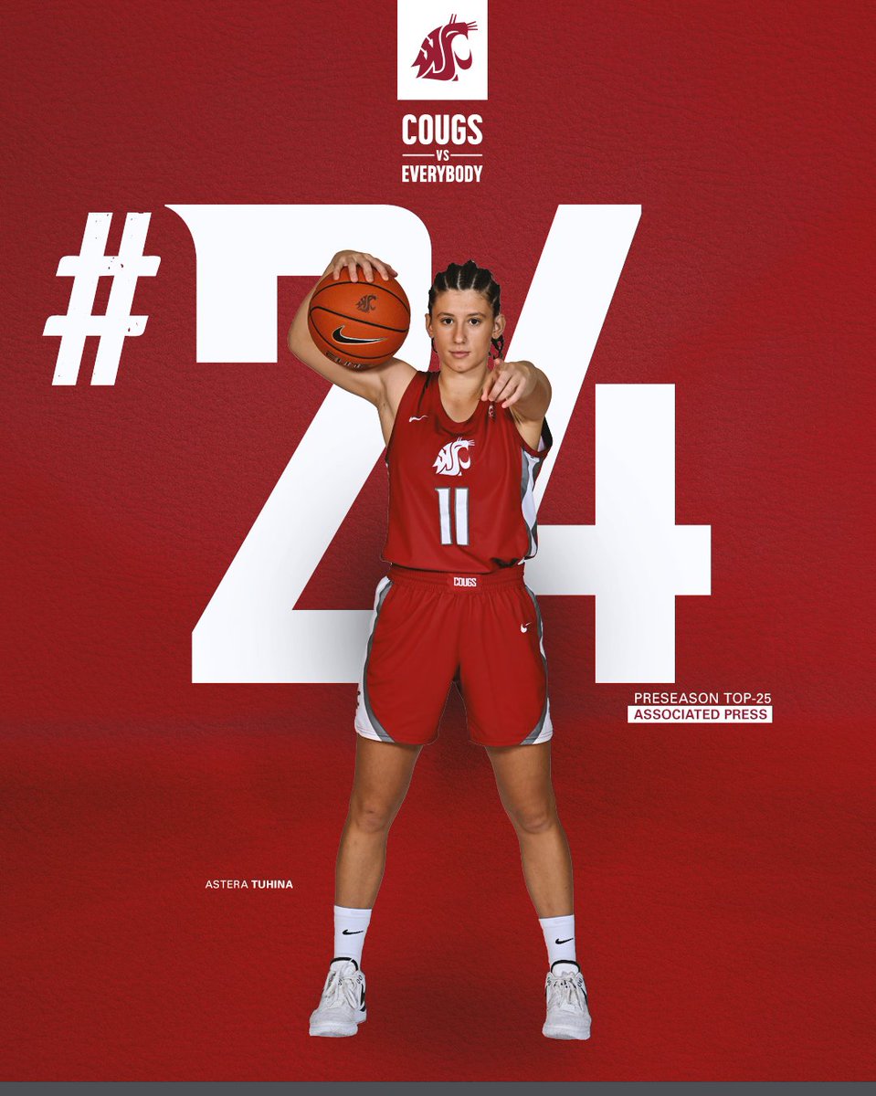 For the 1𝙨𝙩 𝙩𝙞𝙢𝙚 𝙞𝙣 𝙥𝙧𝙤𝙜𝙧𝙖𝙢 𝙝𝙞𝙨𝙩𝙤𝙧𝙮, the Cougs are in the Preseason Associated Press Top-25!

📈shorturl.at/fwSU5

#GoCougs | #CougsVsEverybody