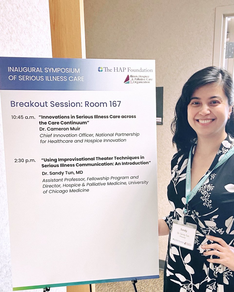 So honored to teach @ the Inaugural Symposium of Serious Illness Care:
- “Yes and…” is key to improv &amp; serious illness conversations
- Improv = group meditation (be present)
- flexibility &amp; playfulness can make communication more effective &amp; rewarding
#palliativecare #improv