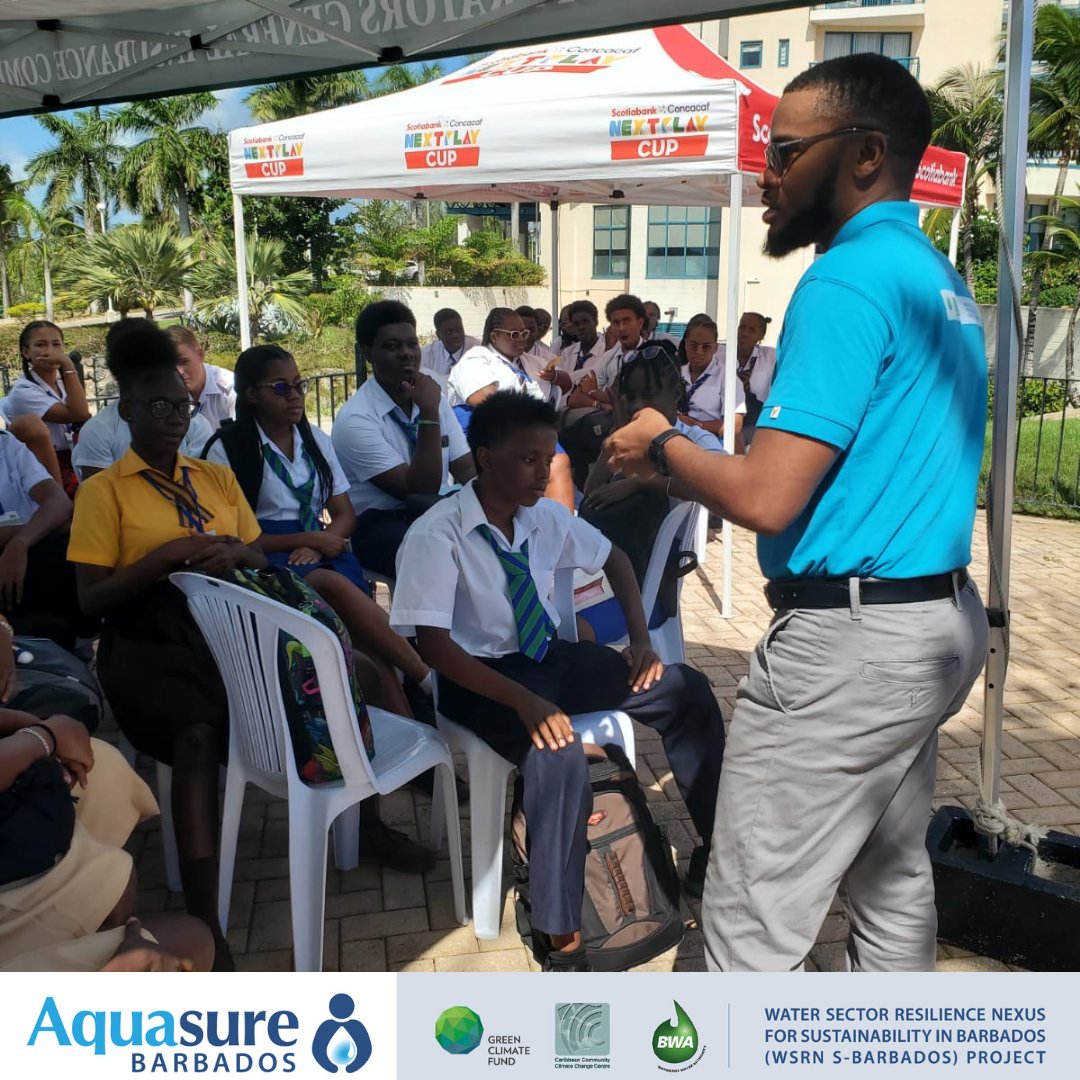 aquasurebb's tweet photo. Day one of the Barbados Youth Climate Action Summit and Expo and from all reports the students had a great time engaging and learning.   Aquasure Barbados had the pleasure of facilitating two breakout sessions! https://t.co/XQQQtjvh63