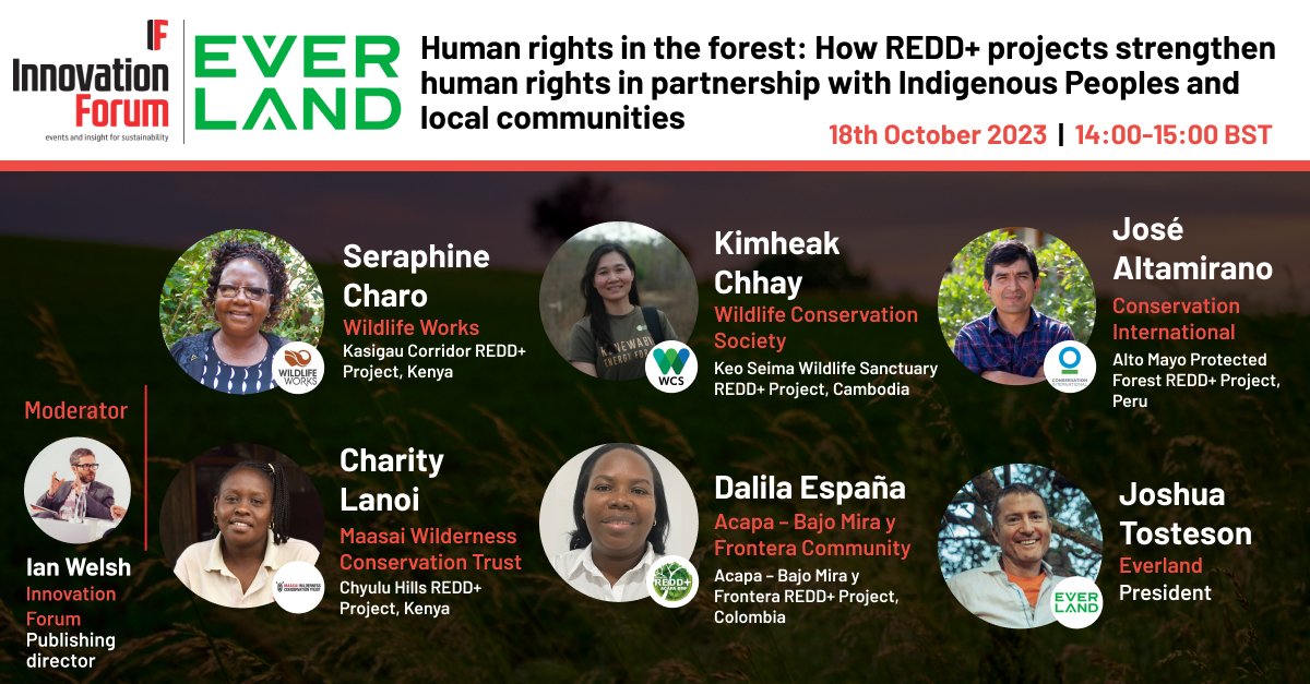 When done in equitable partnership with Indigenous Peoples and local communities, #REDD+ projects become a catalyst to clarify land tenure and strengthen human rights. 

Join <a href="/InnovaForum/">Innovation Forum</a>'s free webinar tomorrow to learn more!

us02web.zoom.us/webinar/regist…

@EverlandEarth