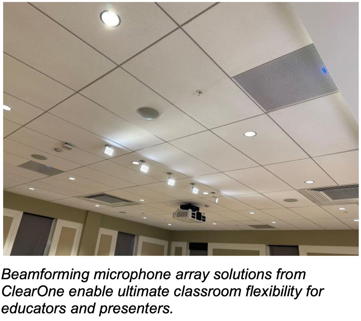 VSOproAV's tweet photo. We are happy to report the College of New Jersey's Office of Media and Technology Support Services (MTSS) now delivers high-quality audio capture in classrooms and lecture halls, thanks to the multi-phase rollout of @clearone solutions across the entire campus! https://t.co/PlQCcuVKX2
