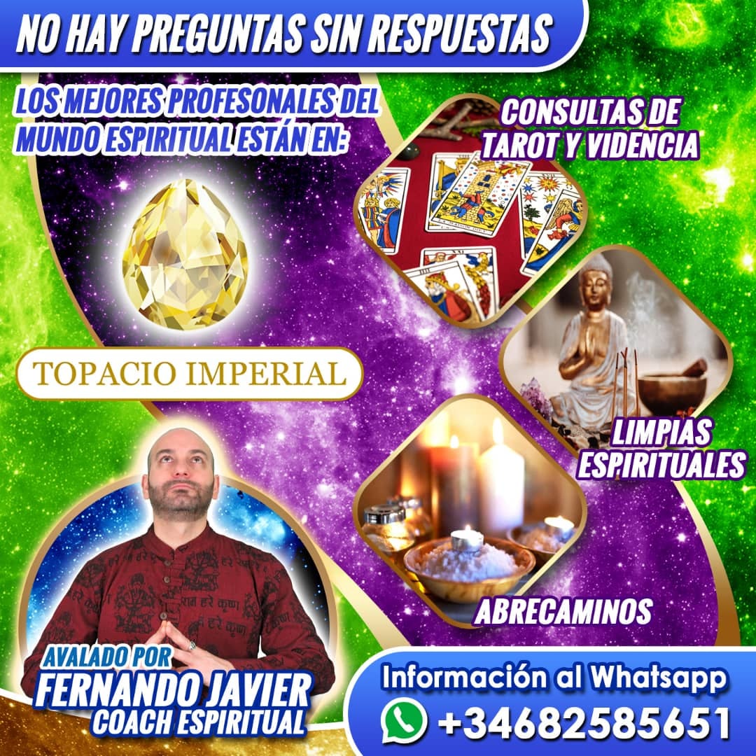 topacioimperial's tweet photo. Envía msj de WhatsApp al +34682585651, pide información sobre nuestras consultas y los VIDENTES y TAROTISTAS de #TopacioImperial te ayudarán a liberarte de todo lo negativo. Cambia tu vida con los mejores profesionales del mundo espiritual. #Tarot #Videncia #Astrología #Rituales https://t.co/uuLPpDlLe2
