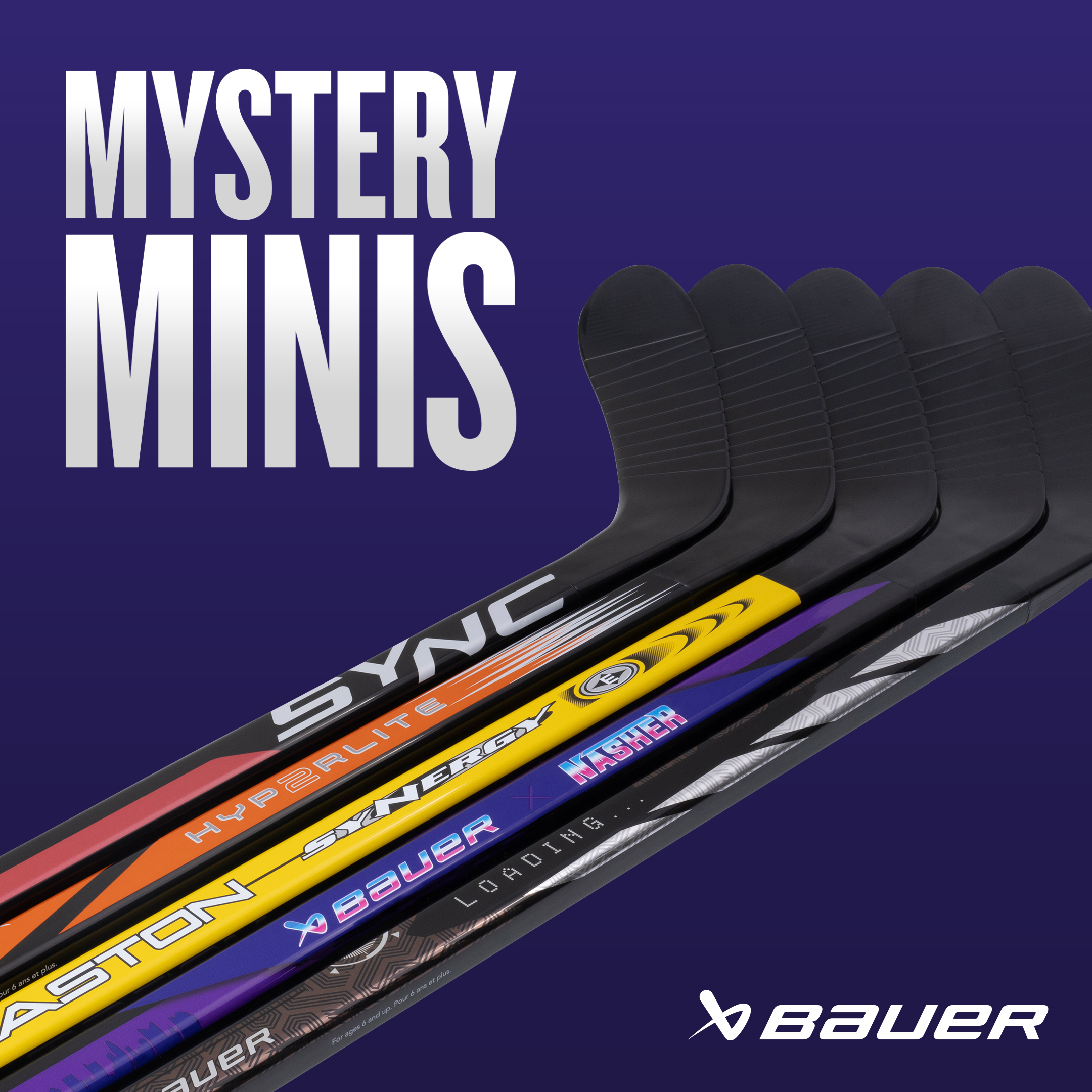 BAUER Hockey on X: Mystery mini sticks are back! Unwrap each stick to  reveal the surprise design and add a ton of fun to your mini games:   For ages 6+. Not